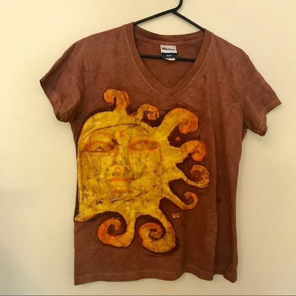 NWOT-  Eclectic Hand Painted T-Shirt - Picture 2 of 4